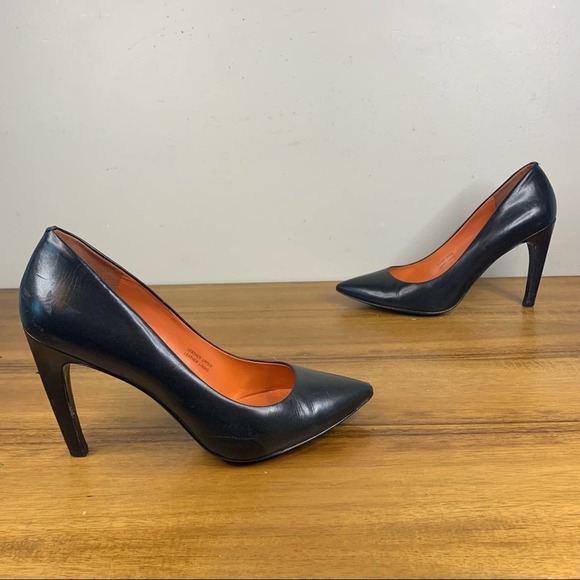 Via Spiga Shoes Via Spiga Black Leather Pointy Pump Size 8 Poshmark